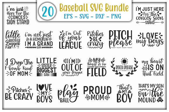 Baseball Design Bundle Graphics for Print Templates