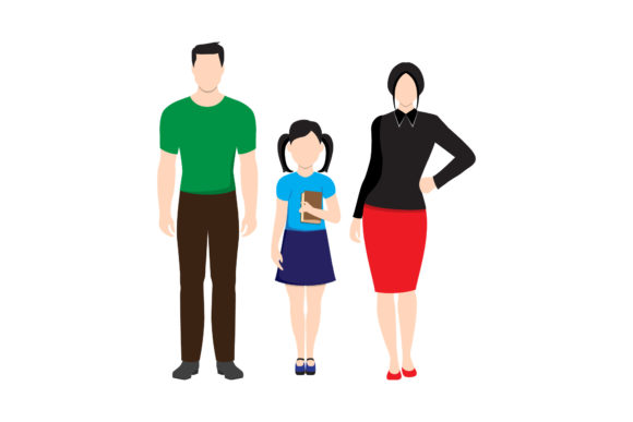 Dad, Mom, Girl Family Graphics