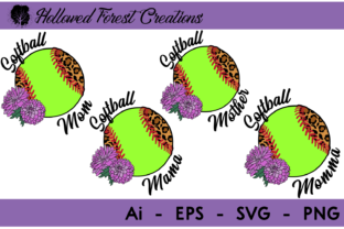 Leopard Softball Mom Bundle Graphics for Branding
