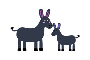 Mom and Baby Donkeys for Crafts and Animals