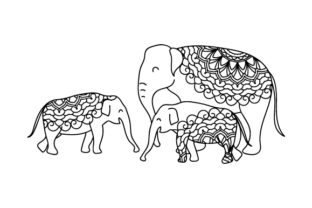 Mom and Baby Elephants