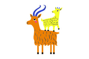 Mom and Baby Goats Crafts Animals