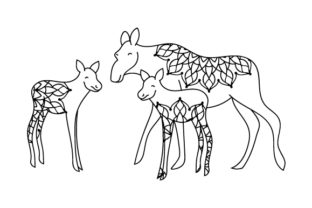 Mom and Baby Moose Crafts Mandalas
