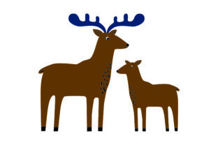 Mom and Baby Mooses Embroidery Design Review
