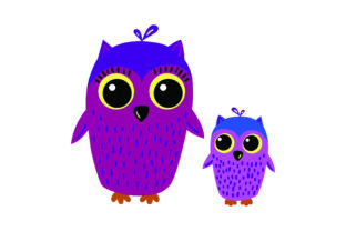Mom and Baby Owls Crafts Animals