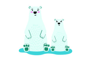 Mom and Baby Polar Bears Crafts for Animal-Themed Products