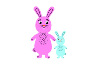 Mom and Baby Rabbits Craft Design for Animal-Themed Content