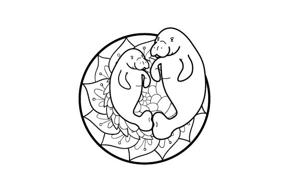 Mom Baby Manatee Crafts for Mandalas and More