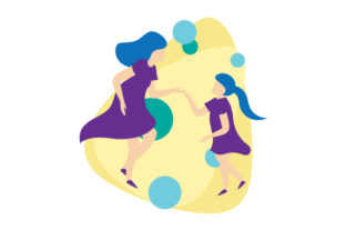 Mom Dancing with Daughter Abstract Style Embroidery Review