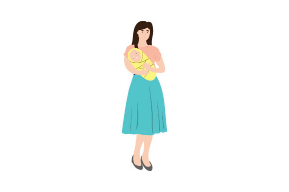 Mom Holding Infant Crafts Family Branding