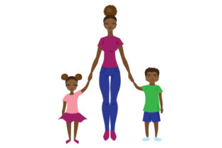 Mom with Two Kids Crafts Family Moments